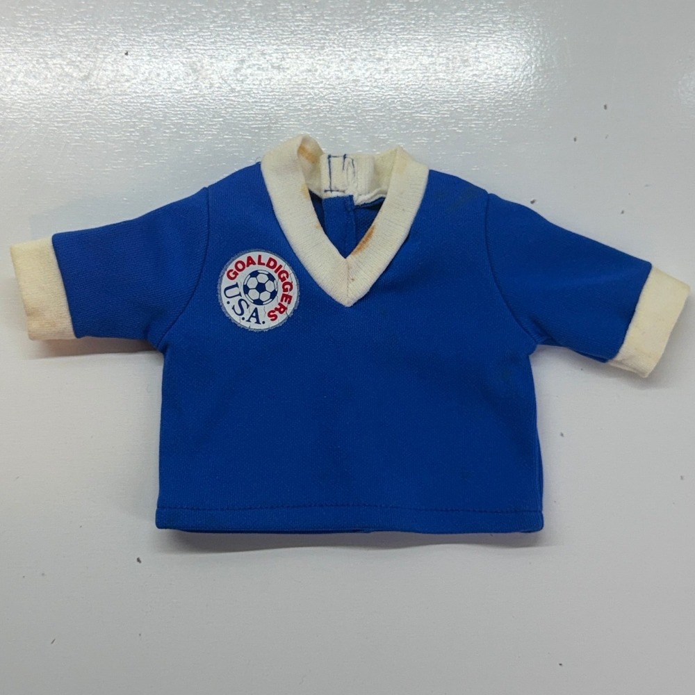 Vintage Doll Soccer Jersey Shirt Blue White Goal Diggers USA Sport Top 8-12 in
